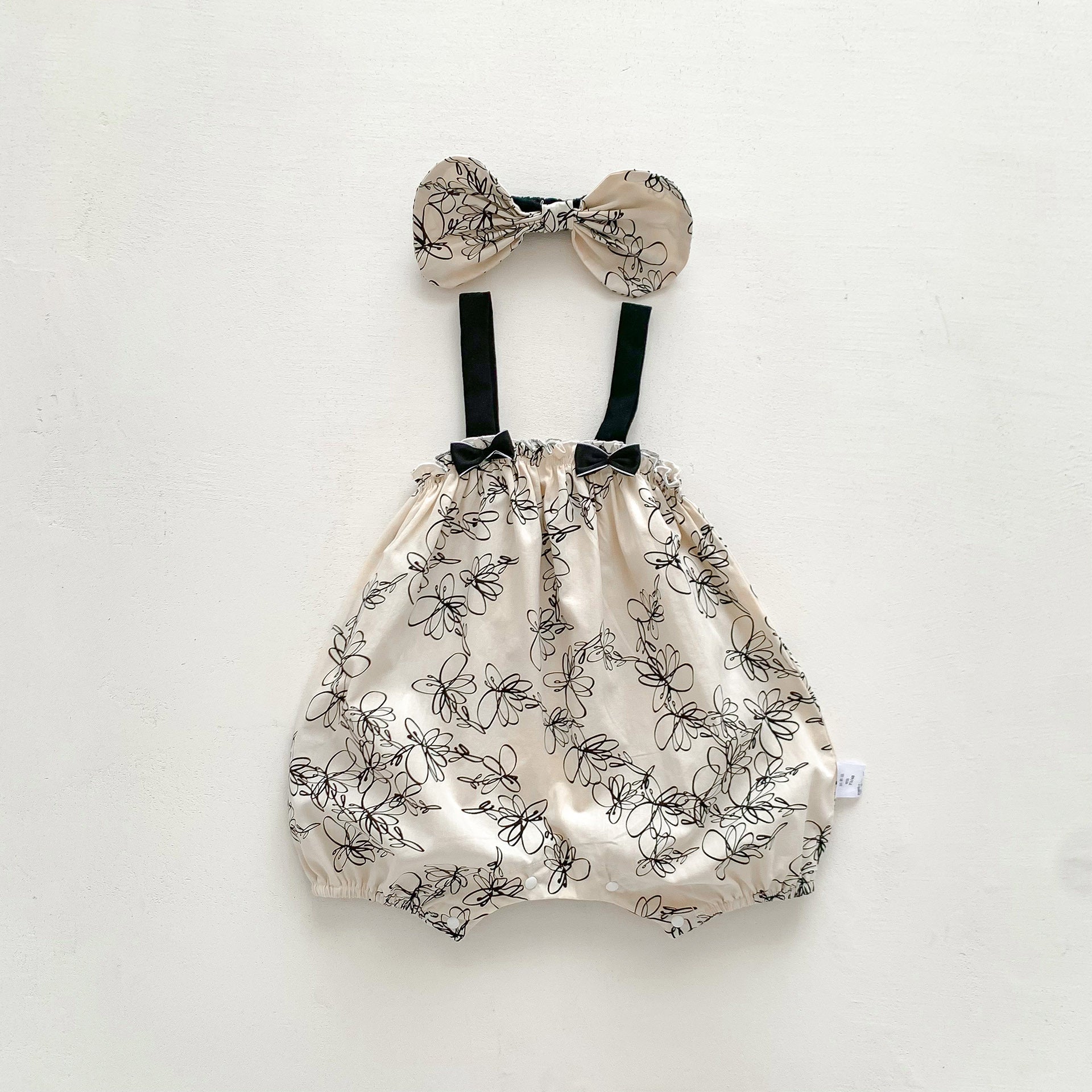 Summer Design Baby Girls Abstract Floral Pattern Sleeveless Strap Onesies